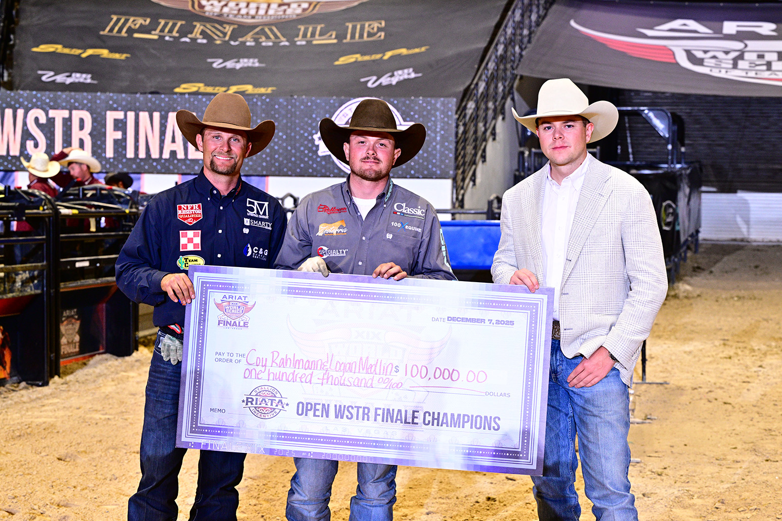 Ariat WSTR Riata Open to the World Finale Champions: Coy Rahlmann and Logan Medlin