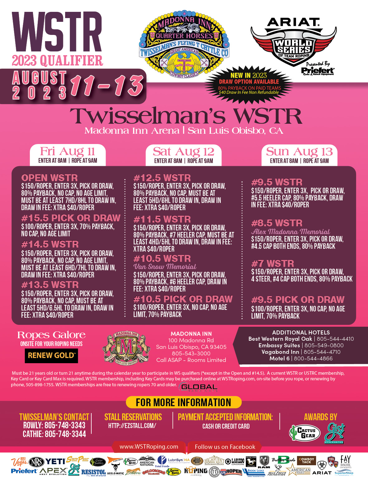 Calendar World Series of Team Roping