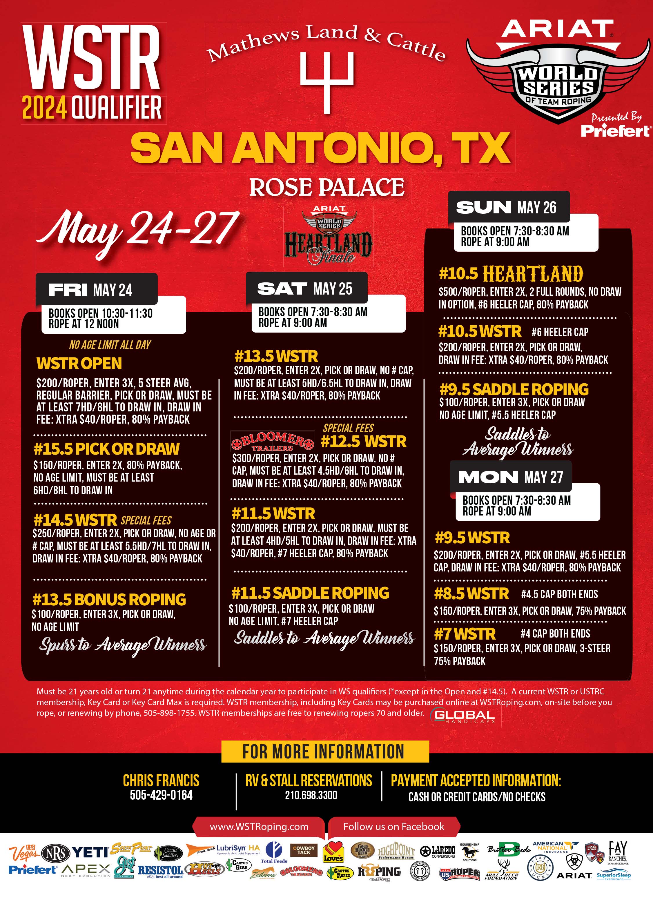 Calendar World Series of Team Roping